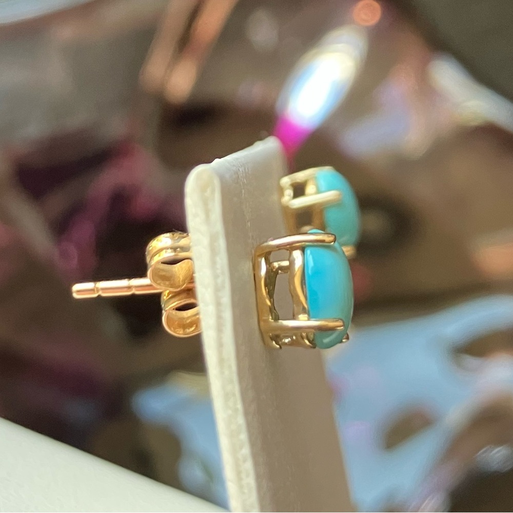 🌟New LALI 14K Gold & Turquoise Earrings - Picture 3 of 7